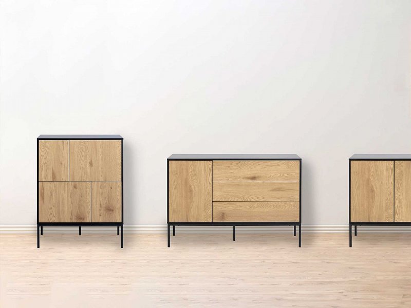 Oo-Home Living Credenza Saria 1 anta e 3 cassetti